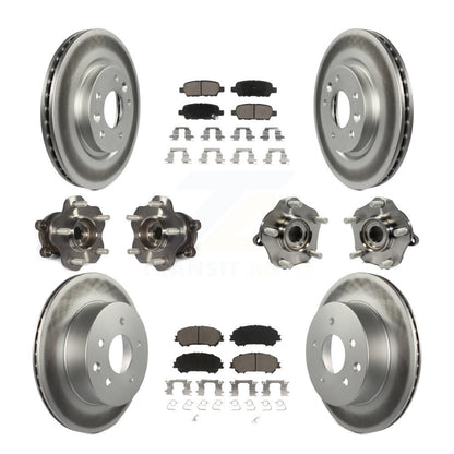 Hub Bearing Coated Brake Rotor Pads Front Rear Kit (10Pc) For Nissan Rogue Sport