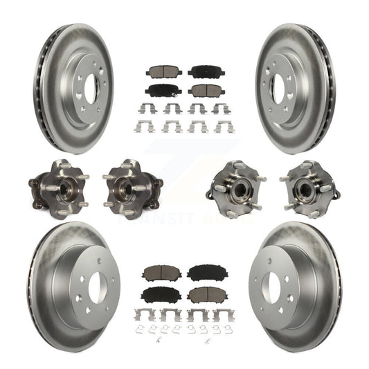 Hub Bearing Coated Brake Rotor Pads Front Rear Kit (10Pc) For Nissan Rogue Sport