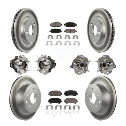 Hub Bearing Coated Brake Rotor Pads Front Rear Kit (10Pc) For Nissan Rogue Sport