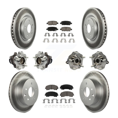 Hub Bearing Coated Disc Brake Rotor & Pad Front Rear Kit (10Pc) For Nissan Rogue