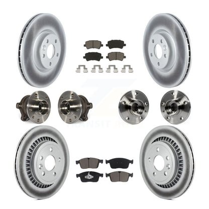 Hub Bearing Coated Disc Brake Rotor Pad Front Rear Kit (10Pc) For Volvo XC60 AWD