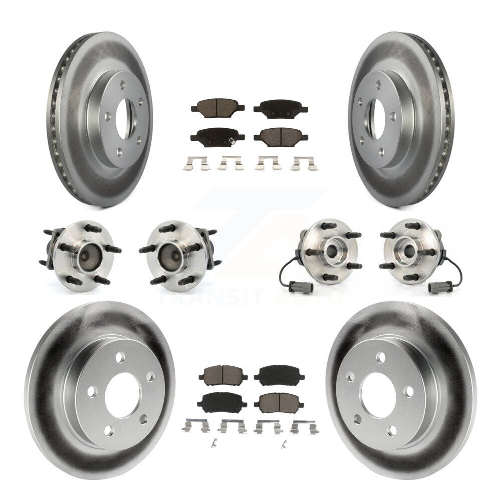 Hub Bearing Coated Disc Brake Rotor And Pad Front Rear Kit (10Pc) For Pontiac G5