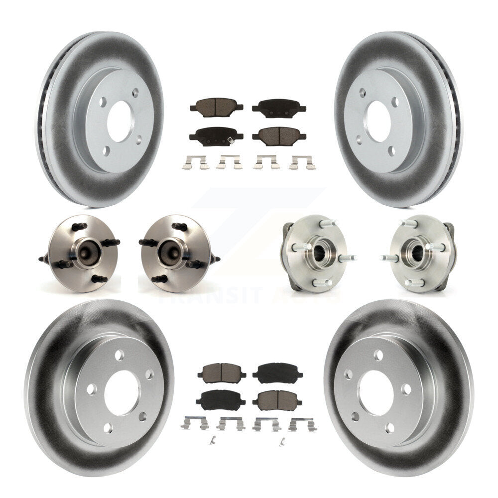 Hub Bearing Coated Disc Brake Rotor And Pad Front Rear Kit (10Pc) For Pontiac G5