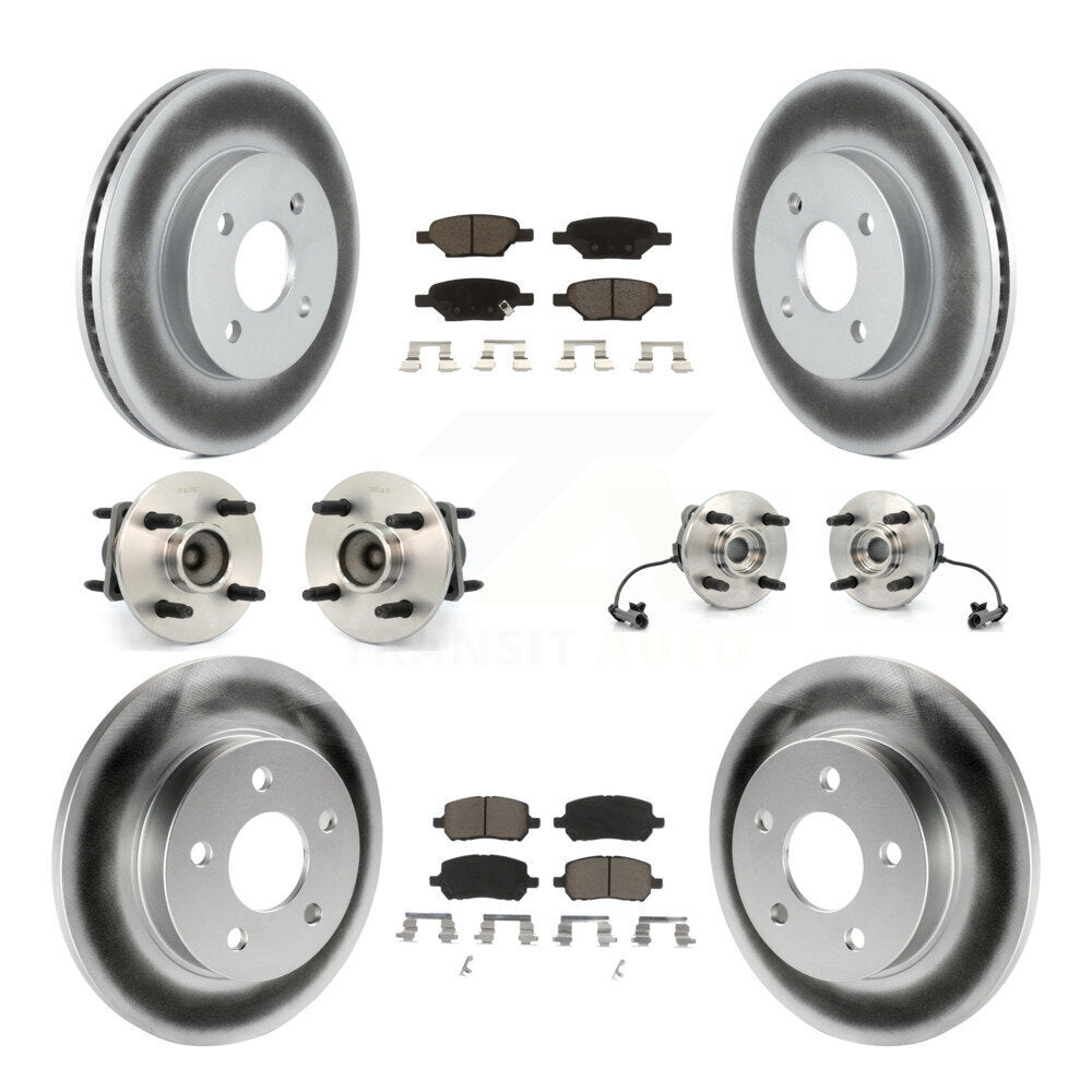 Hub Bearing Coated Disc Brake Rotor And Pad Front Rear Kit (10Pc) For Pontiac G5