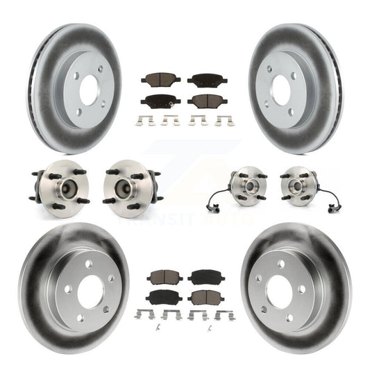 Hub Bearing Coated Disc Brake Rotor And Pad Front Rear Kit (10Pc) For Pontiac G5