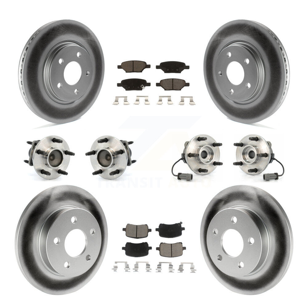 Hub Bearing Coat Brake Rotor Pads Front Rear Kit (10Pc) For Chevrolet Cobalt Ion
