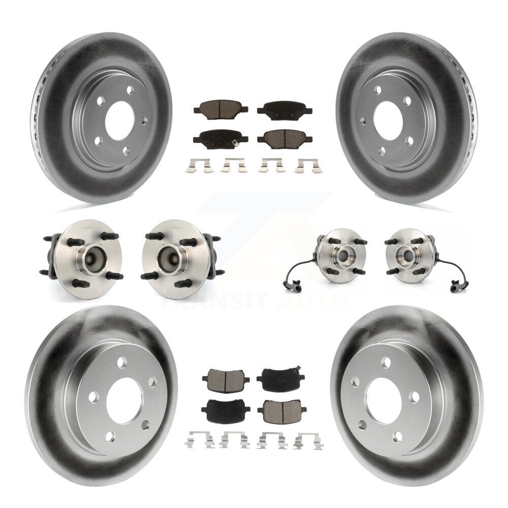 Hub Bearing Coated Disc Brake Rotor And Pad Front Rear Kit (10Pc) For Saturn Ion
