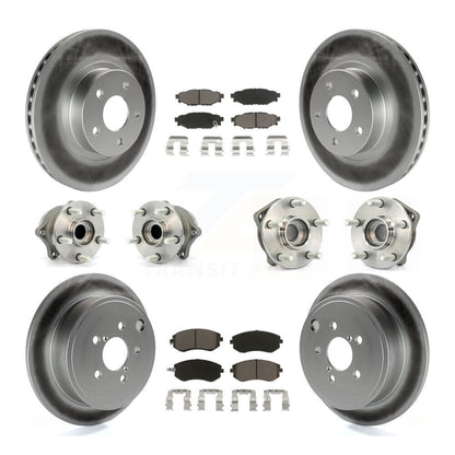 Hub Bearing Coated Disc Brake Rotor Pad Front Rear Kit (10Pc) For Subaru Impreza
