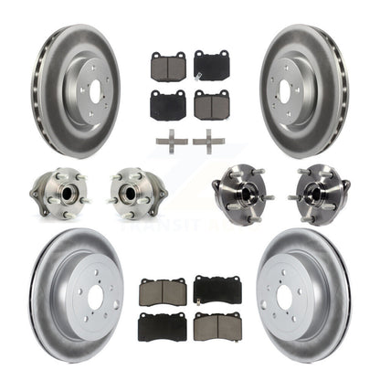 Hub Bearing Coated Brake Rotor Pads Front Rear Kit (10Pc) For Subaru Impreza WRX
