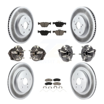 Hub Bearing Coated Brake Rotor Pads Front Rear Kit (10Pc) For Subaru Legacy 2.5L