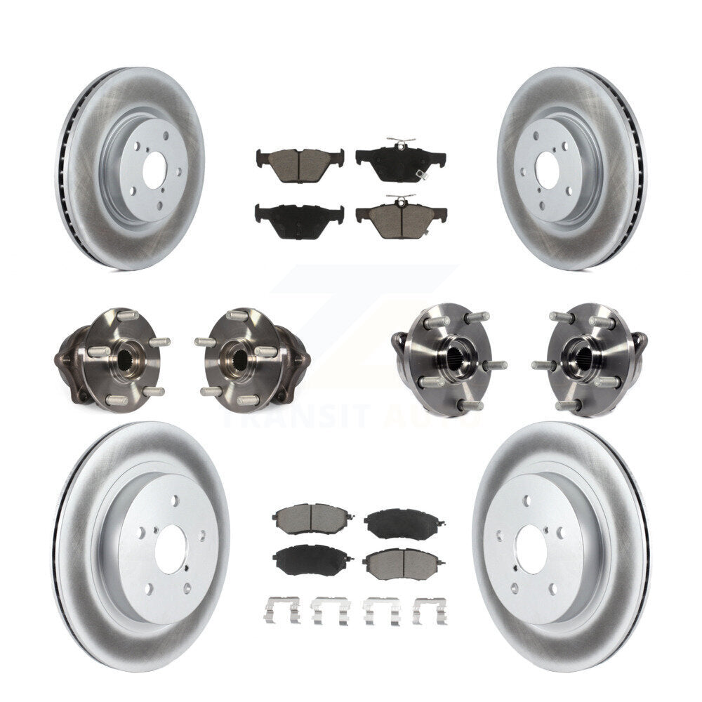Hub Bearing Coat Brake Rotor Pad Front Rear Kit (10Pc) For Subaru Outback Legacy