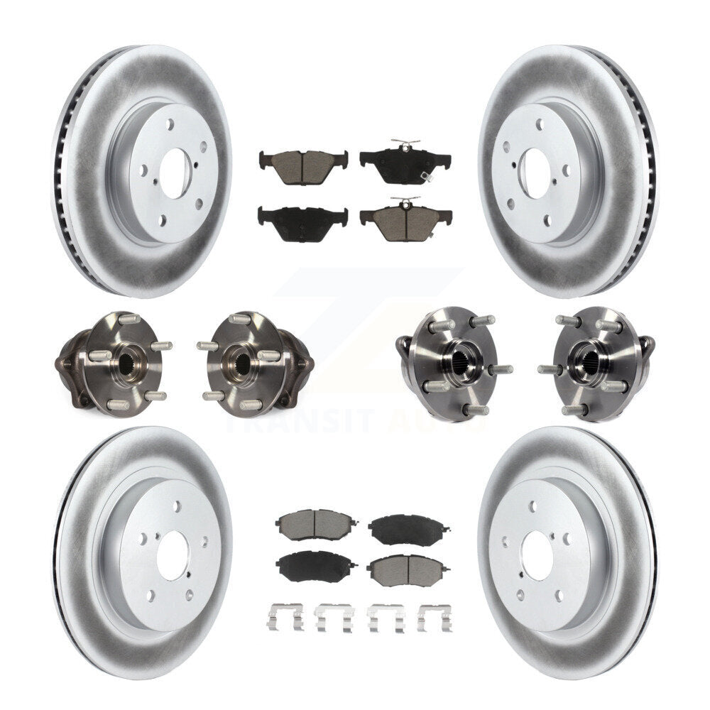 Hub Bearing Coat Brake Rotor Pad Front Rear Kit (10Pc) For 15 Subaru Legacy 2.5L