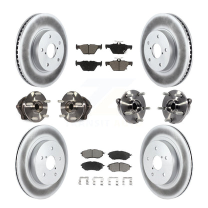 Hub Bearing Coat Brake Rotor Pad Front Rear Kit (10Pc) For 15 Subaru Legacy 2.5L