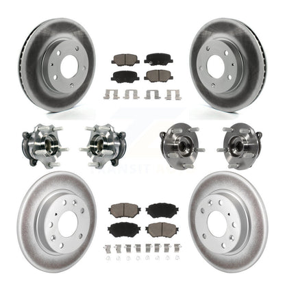 Hub Bearing Coated Disc Brake Rotor Pads Front Rear Kit (10Pc) For Mazda 3 Sport