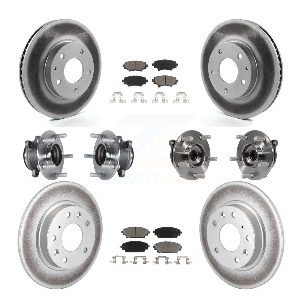 Hub Bearing Coated Disc Brake Rotor Pads Front Rear Kit (10Pc) For Mazda 3 Sport