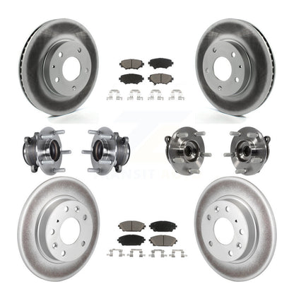 Hub Bearing Coated Disc Brake Rotor Pads Front Rear Kit (10Pc) For Mazda 3 Sport