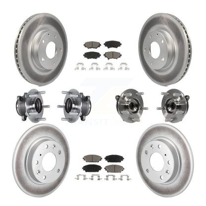 Hub Bearing Coated Disc Brake Rotor Pads Front Rear Kit (10Pc) For Mazda 3 Sport