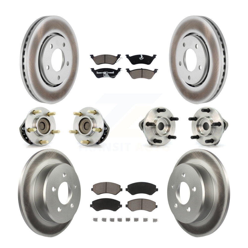 Bearing Coat Brake Rotor Pads Front Rear Kit (10Pc) For Dodge Caravan Grand Town