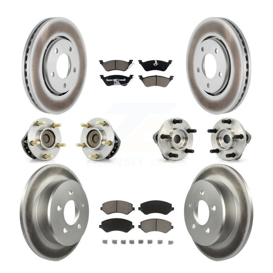 Bearing Coat Brake Rotor Pads Front Rear Kit (10Pc) For Dodge Caravan Grand Town