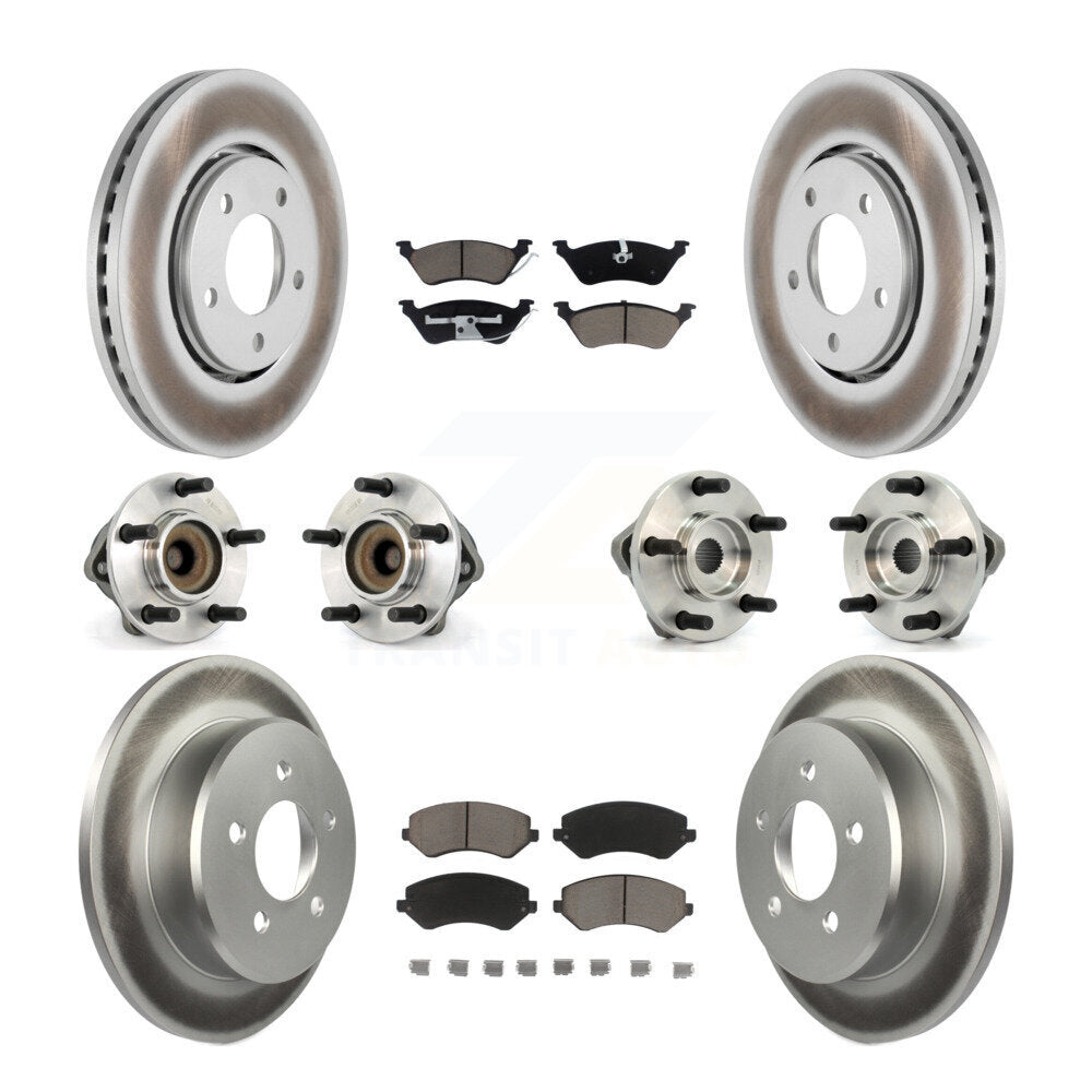 Hub Bearing Coat Brake Rotor Pad Front Rear Kit (10Pc) For Dodge Caravan Grand &