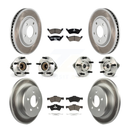 Hub Bearing Coat Brake Rotor Pad Front Rear Kit (10Pc) For Dodge Grand Caravan &
