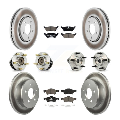 Hub Bearing Coated Disc Brake Rotor Pads Front Rear Kit (10Pc) For Dodge Caravan