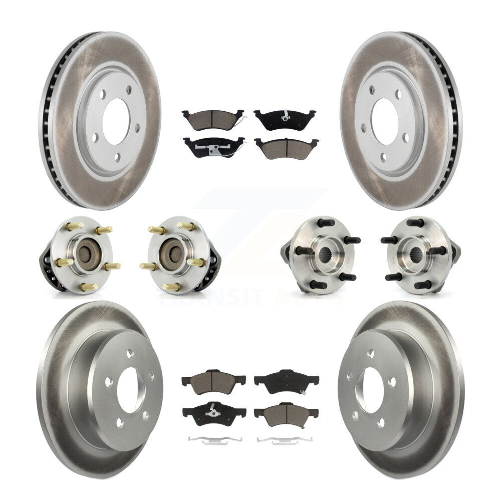 Bearing Coat Brake Rotor Pads Front Rear Kit (10Pc) For Dodge Grand Caravan Town