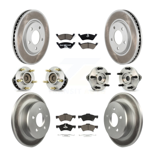 Bearing Coat Brake Rotor Pads Front Rear Kit (10Pc) For Dodge Grand Caravan Town