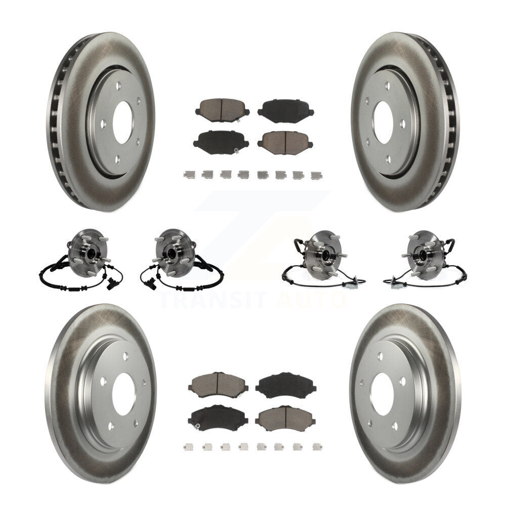 Bearing Coat Brake Rotor Pads Front Rear Kit (10Pc) For Dodge Grand Caravan Town