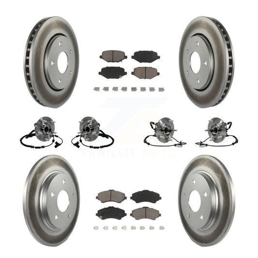 Bearing Coat Brake Rotor Pads Front Rear Kit (10Pc) For Dodge Grand Caravan Town