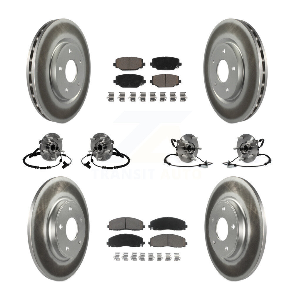 Bearing Coat Brake Rotor Pads Front Rear Kit (10Pc) For Dodge Grand Caravan Town
