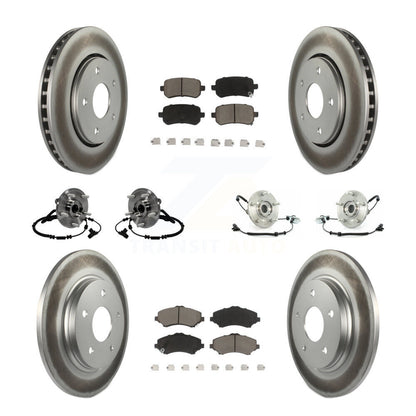 Hub Bearing Coated Brake Rotor & Pad Front Rear Kit (10Pc) For Volkswagen Routan