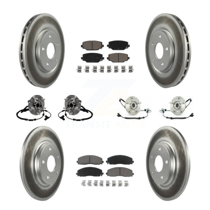 Hub Bearing Coated Brake Rotor & Pad Front Rear Kit (10Pc) For Volkswagen Routan