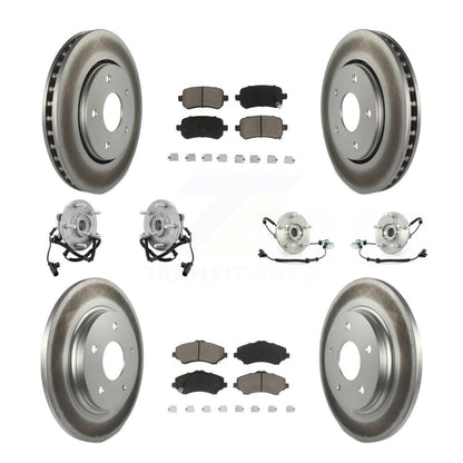 Bearing Coat Brake Rotor Pads Front Rear Kit (10Pc) For Dodge Grand Caravan Town