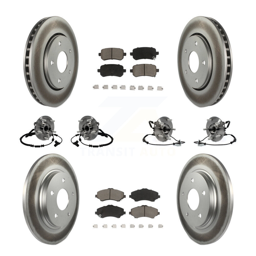 Bearing Coat Brake Rotor Pads Front Rear Kit (10Pc) For Dodge Grand Caravan Town