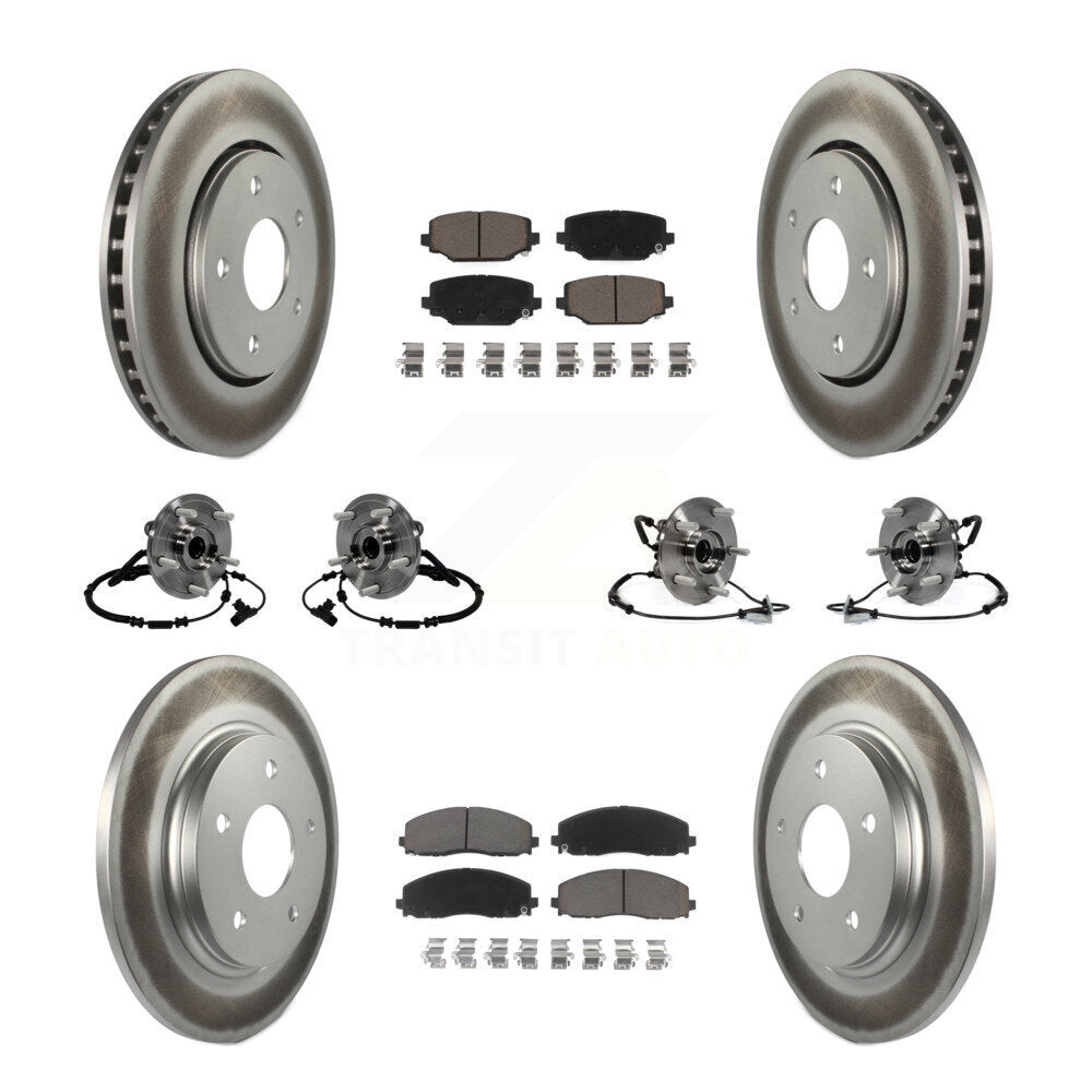 Bearing Coated Brake Rotor And Pad Front Rear Kit (10Pc) For Dodge Grand Caravan