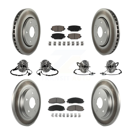 Bearing Coated Brake Rotor And Pad Front Rear Kit (10Pc) For Dodge Grand Caravan