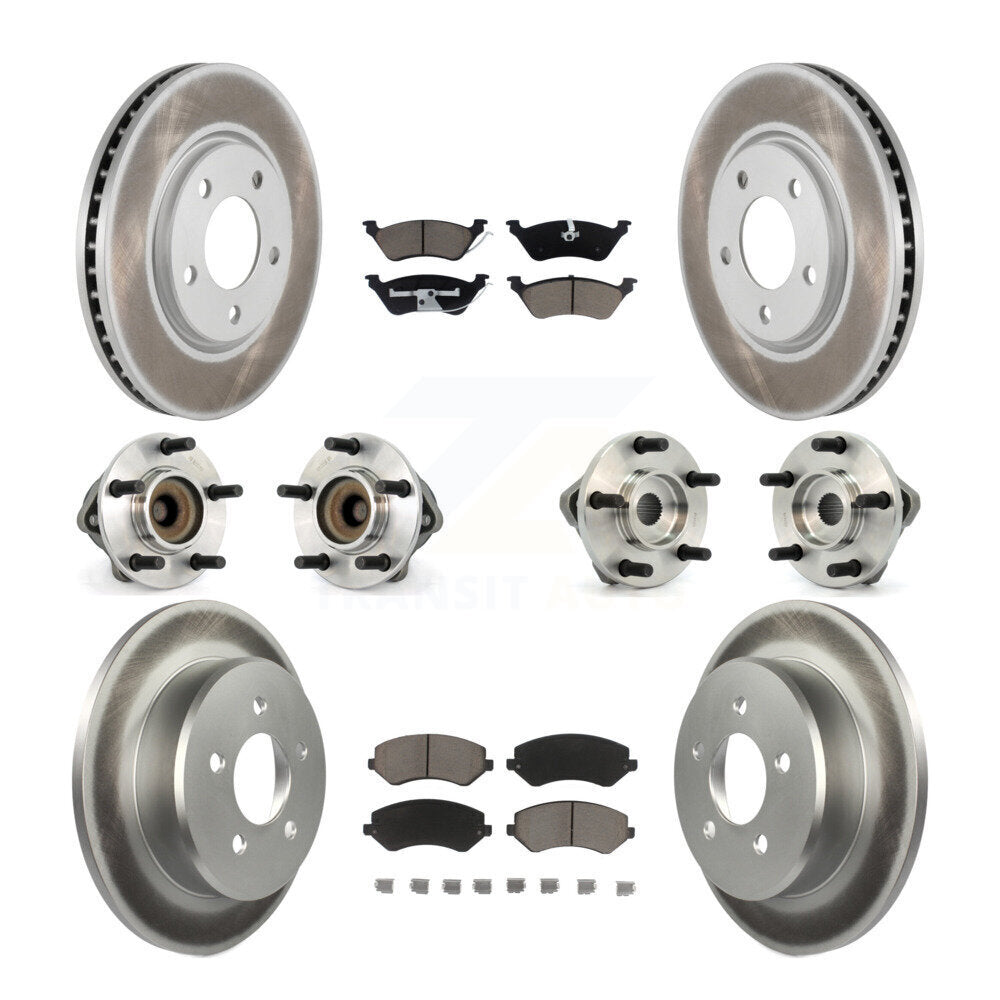 Bearing Coated Brake Rotor And Pad Front Rear Kit (10Pc) For Dodge Grand Caravan