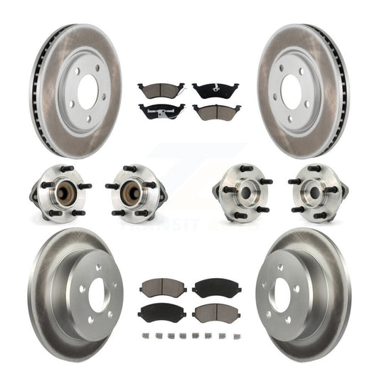 Bearing Coated Brake Rotor And Pad Front Rear Kit (10Pc) For Dodge Grand Caravan