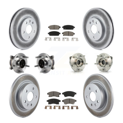 Hub Bearing Coated Brake Rotor And Pad Front Rear Kit (10Pc) For Chevrolet Cruze