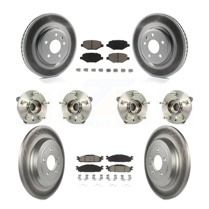 Hub Bearing Coat Brake Rotor Pads Front Rear Kit (10Pc) For Ford Flex Taurus MKT
