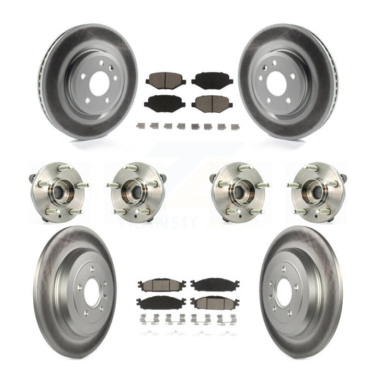 Hub Bearing Coat Brake Rotor Pads Front Rear Kit (10Pc) For Ford Flex Taurus MKT