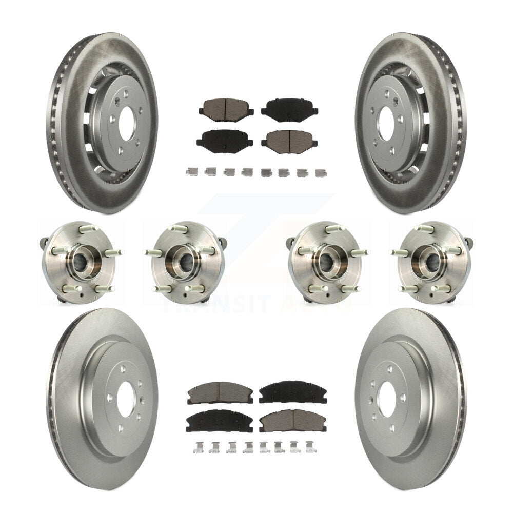Hub Bearing Coat Brake Rotor Pad Front Rear Kit (10Pc) For Ford Flex Lincoln MKT