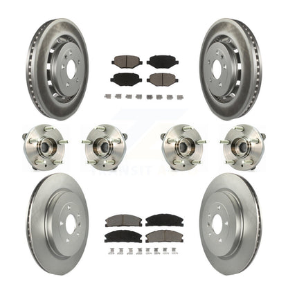 Hub Bearing Coat Brake Rotor Pad Front Rear Kit (10Pc) For Ford Flex Lincoln MKT