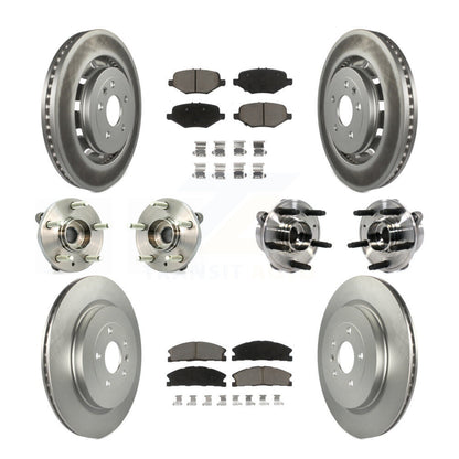 Hub Bearing Coated Brake Rotor Pads Front Rear Kit (10Pc) For Ford Taurus Police