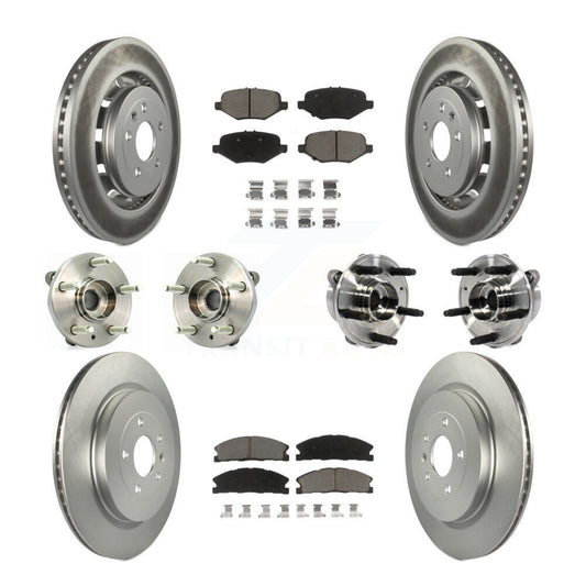 Hub Bearing Coated Brake Rotor Pads Front Rear Kit (10Pc) For Ford Taurus Police