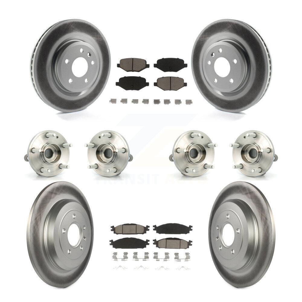 Hub Bearing Coated Disc Brake Rotor Pads Front Rear Kit (10Pc) For Ford Explorer