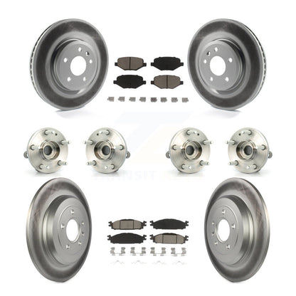 Hub Bearing Coated Disc Brake Rotor Pads Front Rear Kit (10Pc) For Ford Explorer
