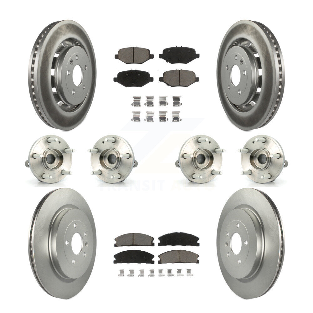 Hub Bearing Coated Disc Brake Rotor Pads Front Rear Kit (10Pc) For Ford Explorer