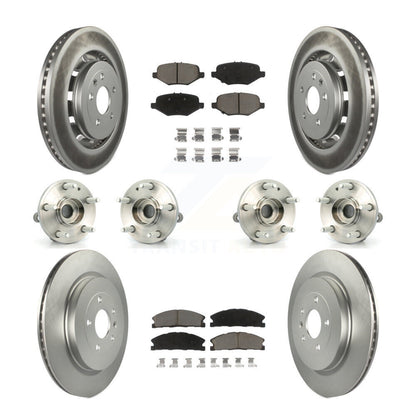 Hub Bearing Coated Disc Brake Rotor Pads Front Rear Kit (10Pc) For Ford Explorer